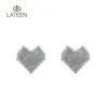 S925 hearted shaped pixel original ear stud cool man and woman earrings