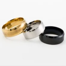 2015 European Style 8MM Stainless Steel Ring Band Titanium Silver Black Gold Classic Men’s Statement Rings Free shipping