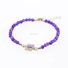 Turkey turkish evil eye bracelet purple tennis bracelet loose hamsa gemstone beads charms jewelry