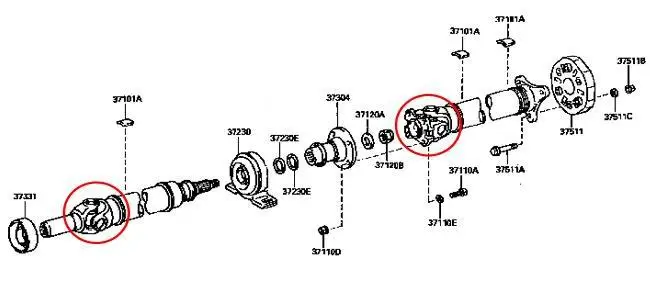 universal joint dimensions