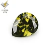 Peridot 2 stone cz 3x4mm 3x5mm pear cut shape olive green cubic zirconia stone gem stones for sale , for ring