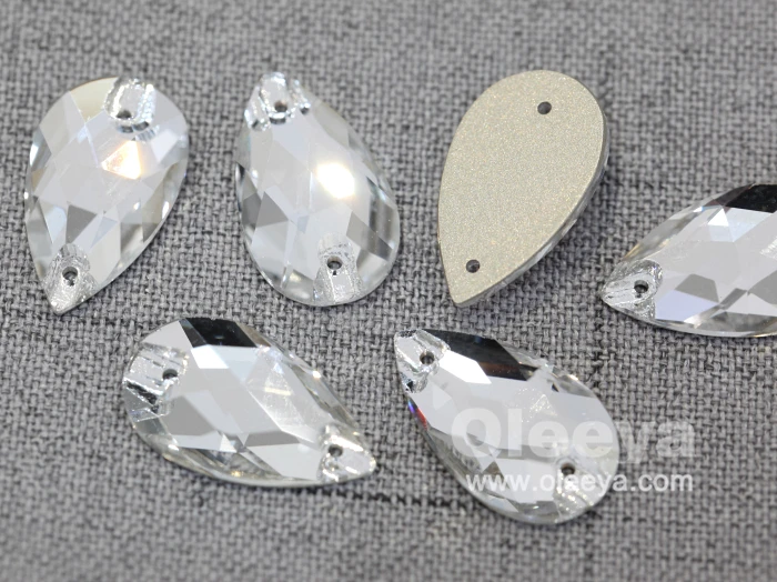 Factory Direct Sale 12mm Rivoli Glass AB Crystal Sew on Rhinestones Flatback Sewing Rhinestone Beads for Jewelry Making