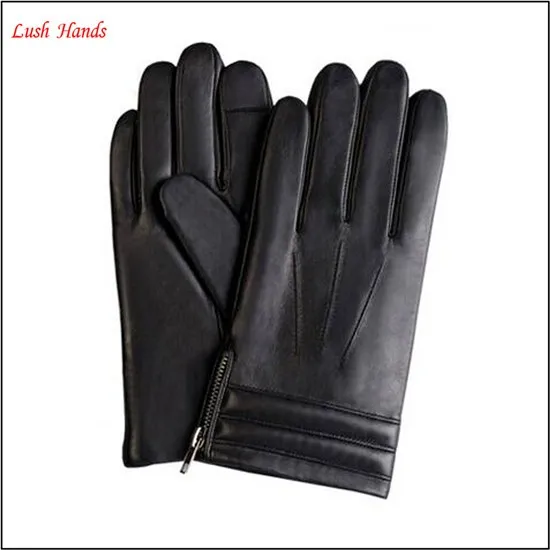 mens fashion high quality touch screen leather glove
