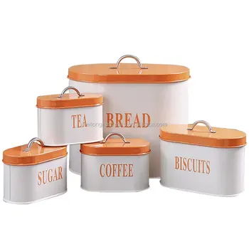 orange tea coffee sugar jars