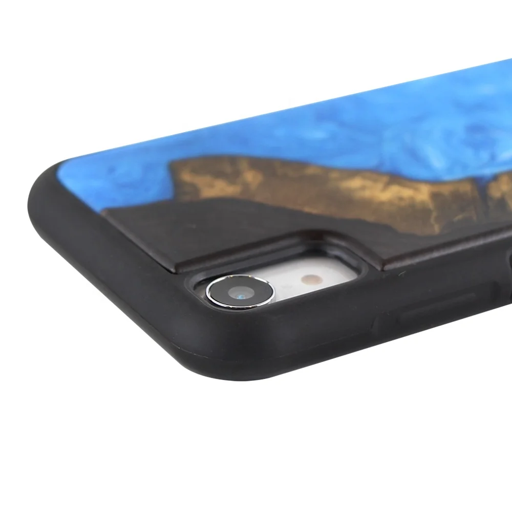 New Wooden Resin Epoxy Phone Mobile Case Phone Case Accessories for iPhone 8