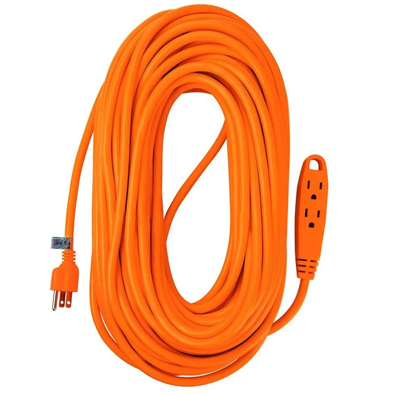 100 Feet 3 Outlet Heavy Duty Extension Cord Outdoor Extension Cord Nema ...