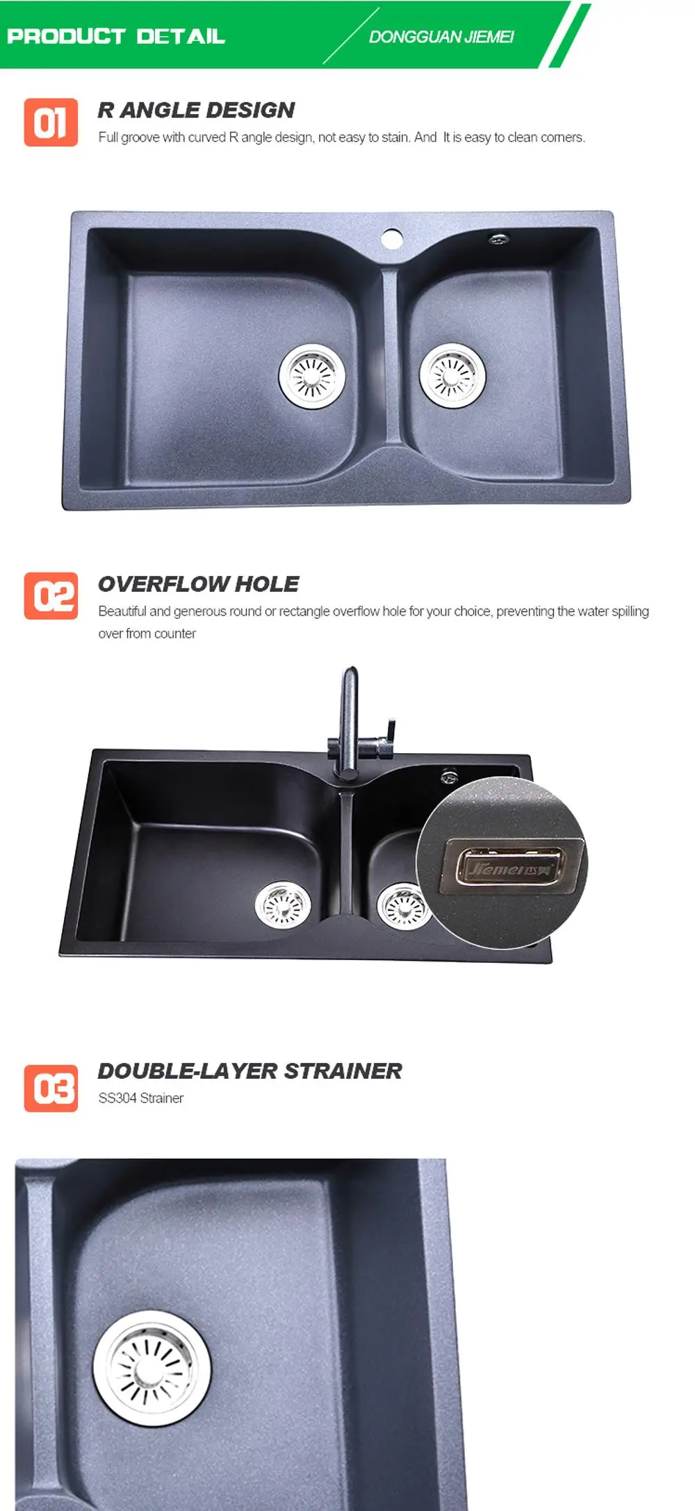 Jm206 High Quality With Special Design Granite Kitchen Sink Buy
