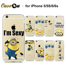 Newest Cute Me Yellow Millions Covers For iPhone 5 6 Fundas Soft Gel Silicone Thin Crystal Clear Transparent Case Cover