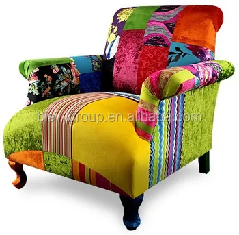 Modern Colorful Patchwork Single Sofa In Spanish Style For Living Room Bf11 02151f View Bisini Product Details From Zhaoqing