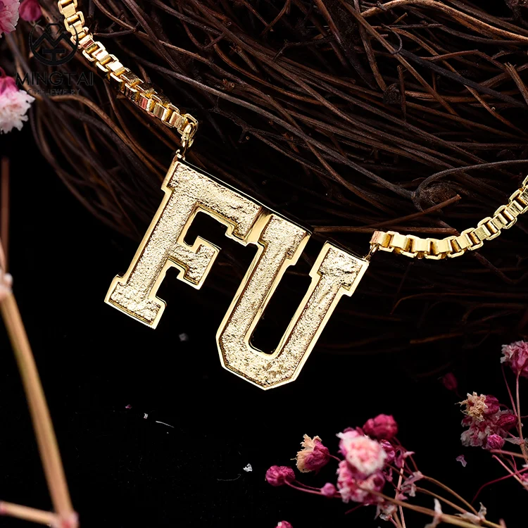 
FU name gold plated necklace, wholesale silver necklaces 