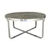 Round stainless steel reclaimed elm tea centre table living room furniture design classic coffee table