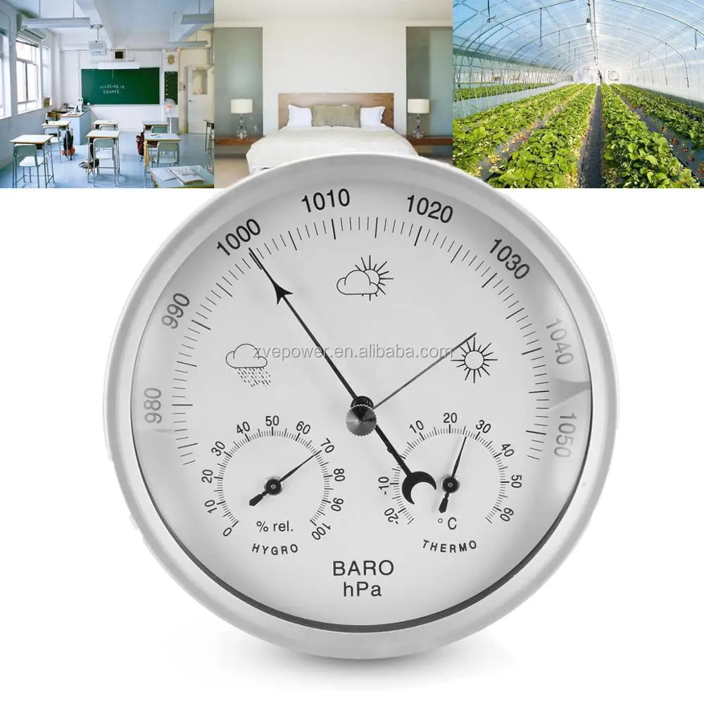 132mm Wall Hanging Portable Temperature Humidity Barometer Weather