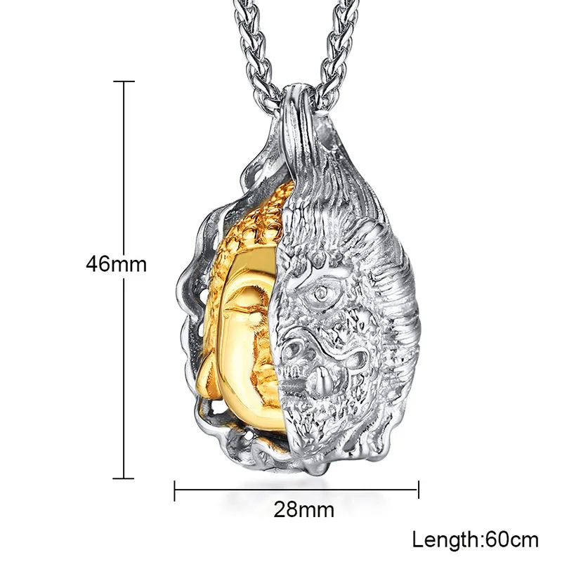 Wholesale Gold Plated Chinese Style Mens Buddha Pendant Necklace ...