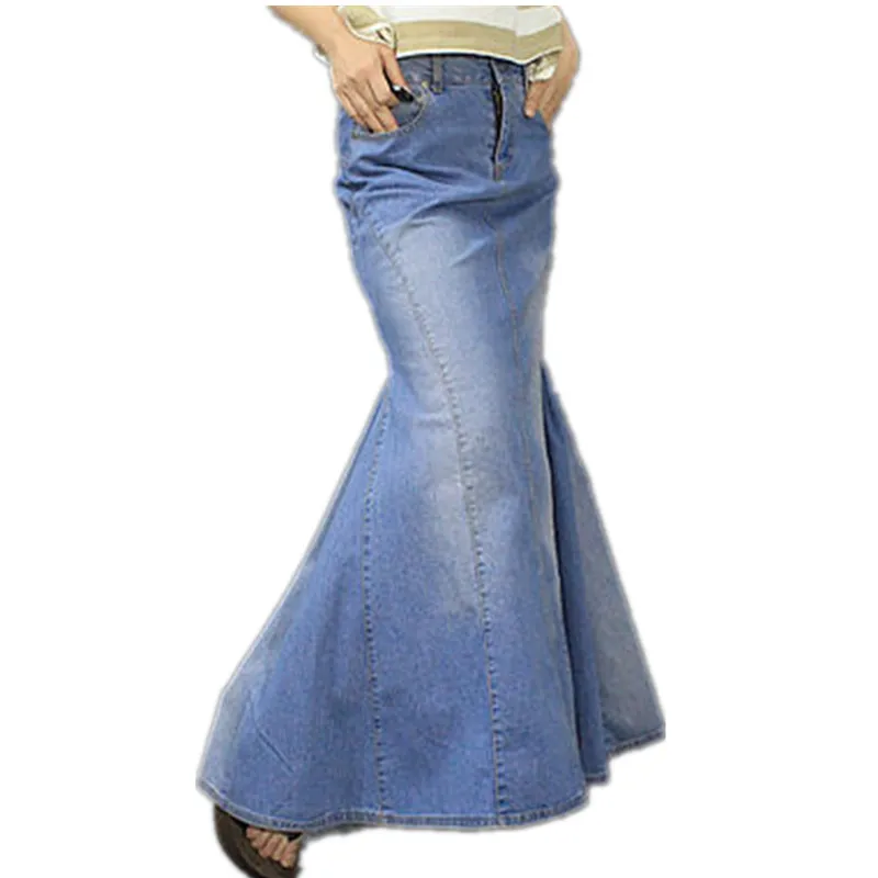 maxi women's denim skirts