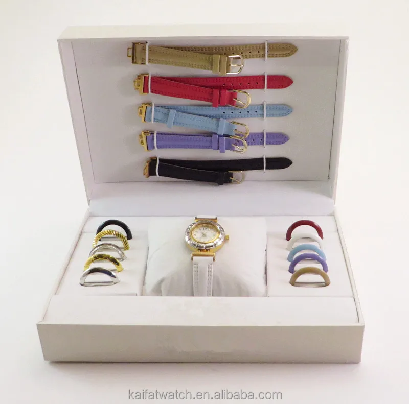 Fashion Women's Watch Gift Set With Interchangeable Faces And Bands
