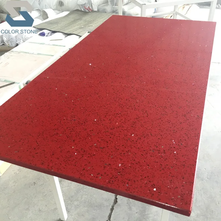 Red Quartz Countertops Quartz Stone Colorful Installed Kitchen Quartz