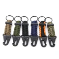 Outdoor Survival Carabiner Handmade Paracord Bracelets Rope Ring Lanyard Keychain 7 Strand Parachute Cord Clip Hook