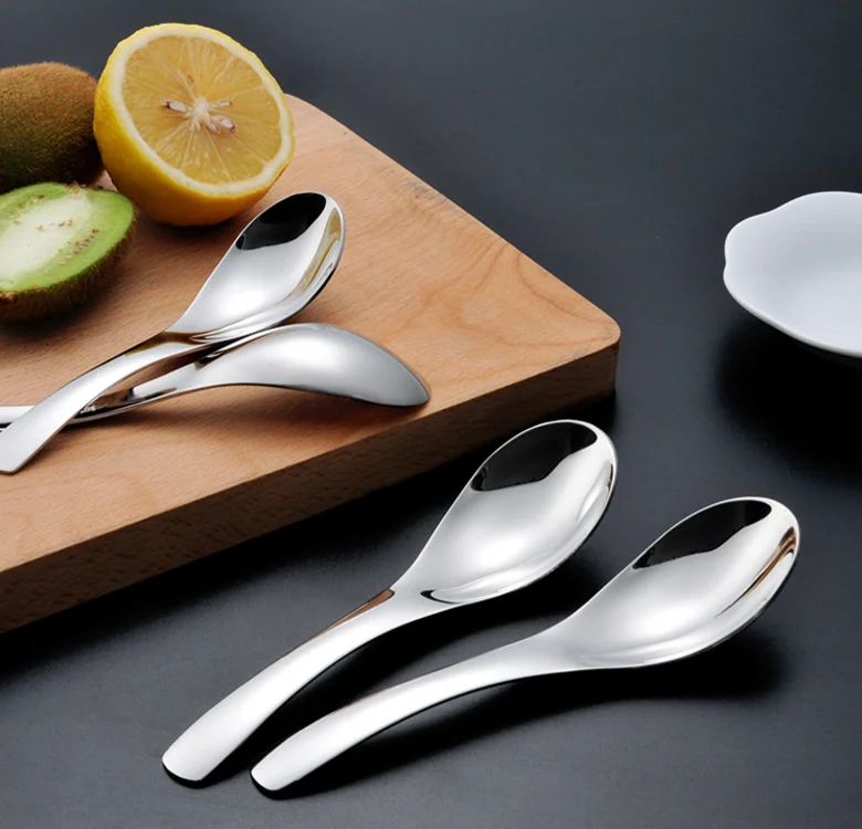 304 Stainless Steel Short Handle Measuring Spoon Household Rice Spoon Deepening Round Bottom