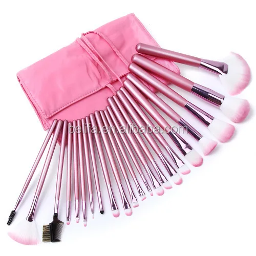 pink cosmetic brushes