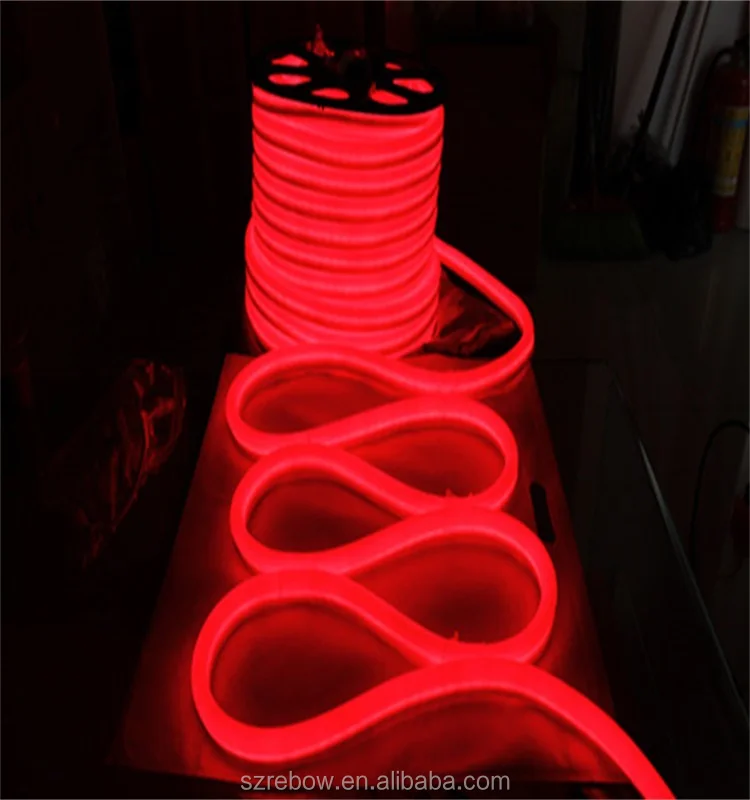 Essential LED Neon Rope Flex, 18mm, Circular, Red, 50 Metre Reel - UltraLEDs