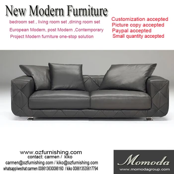 Jr8014 100 Top Grain Cow Grey Leather Sofa Low Back Fashionable Jr8014 100 Top Grain Cow Grey Leather Sofa Low Back Fashionable Contemporary Couch