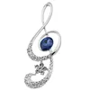 Wholesale Musical Note Shaped Small Brooch With Rhinestone