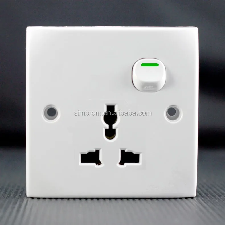 Multifunctional Wall Sockets 6 Pin And Switches Universal 13a 1 Gang