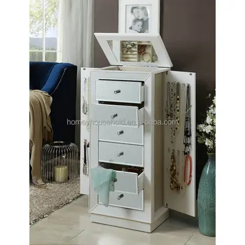 Home Furniture Mirror Dresser Normandy Jewelry Armoire Lid With