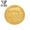 OEM logo and pattern Zinc alloy&brass material gold plated coin