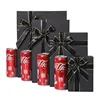 High Quality Corrugated Color Embossing Chocolate Single Packing Boxes With Hand Taps Black Flower Gift Craft Box