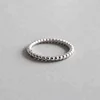 100% S925 Sterling Silver Slim Stacking Beaded Rings for Women Full Bead Wire Rings for Women