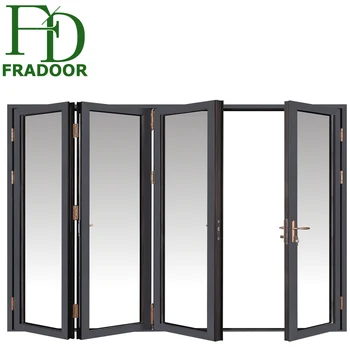 High Quality Double Glazing Track Aluminum Louvered Bifold Folding Doors Buy Balcony Sliding Glass Door Aluminium Tempered Glass Door External