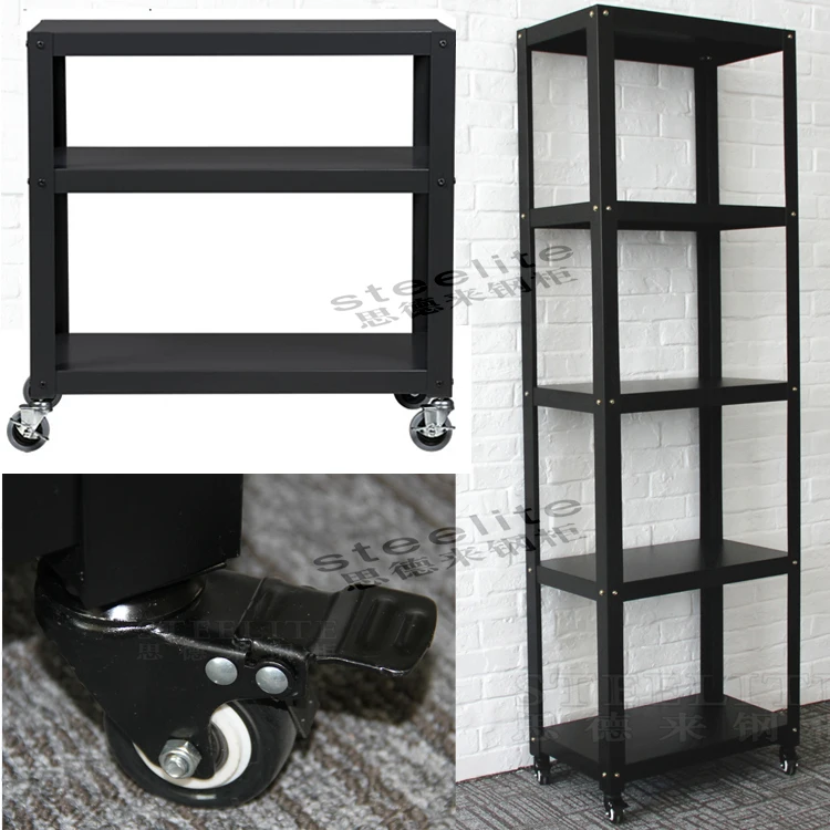 Decorative Slotted Steel Shelves Angle Iron Shelf Movable Warehouse
