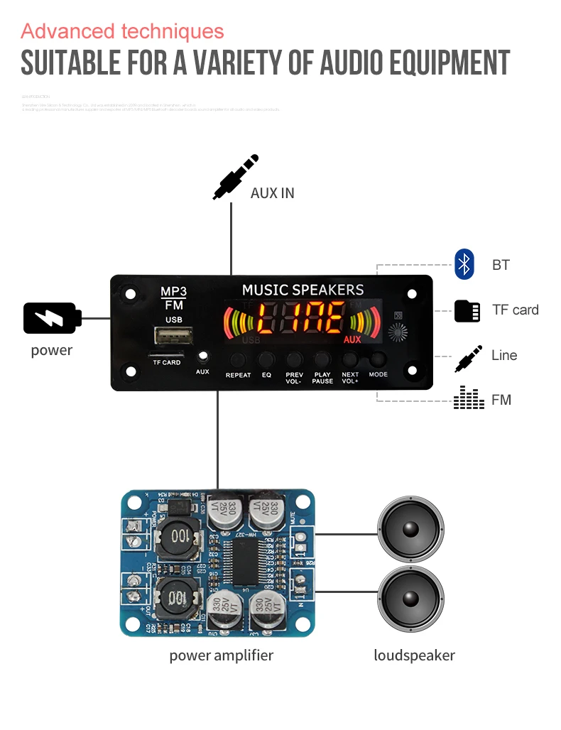 Bluetooth Circuit Board Mp3 Player Fm Radio Kit Buy Mp3 Kit,Bluetooth