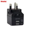 Universal wall socket travel adapter with 2.1a usb charger CE ROHS approved