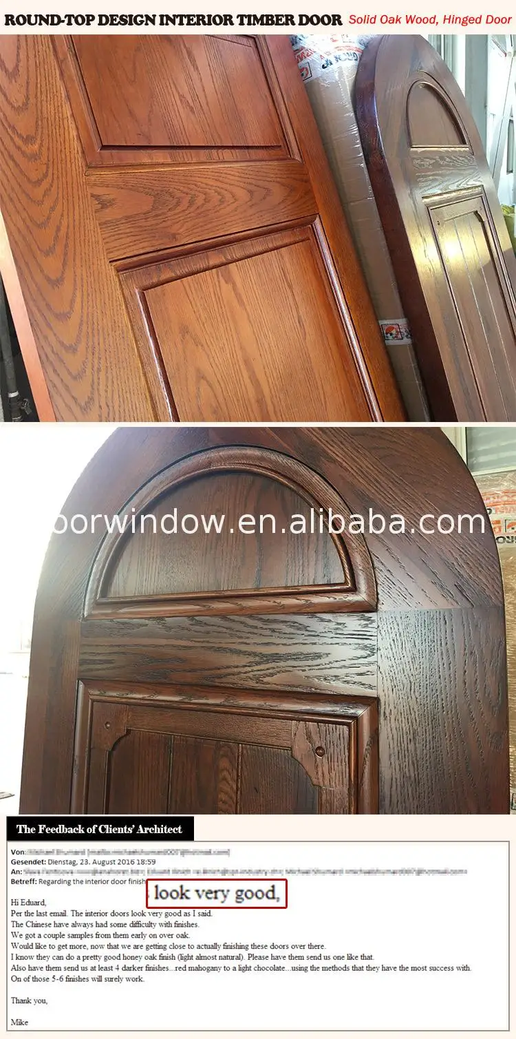 China Supplier 4 panel arch top door 3 solid wood interior doors