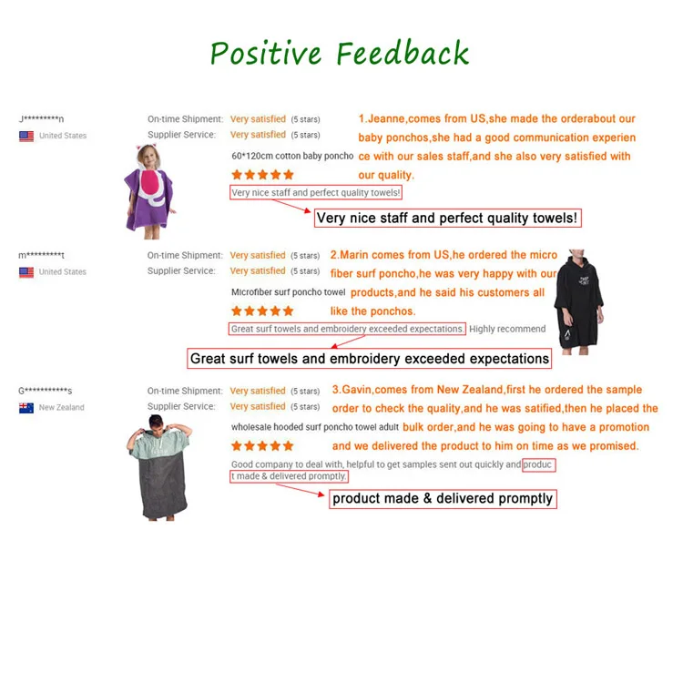 poncho towel feedback