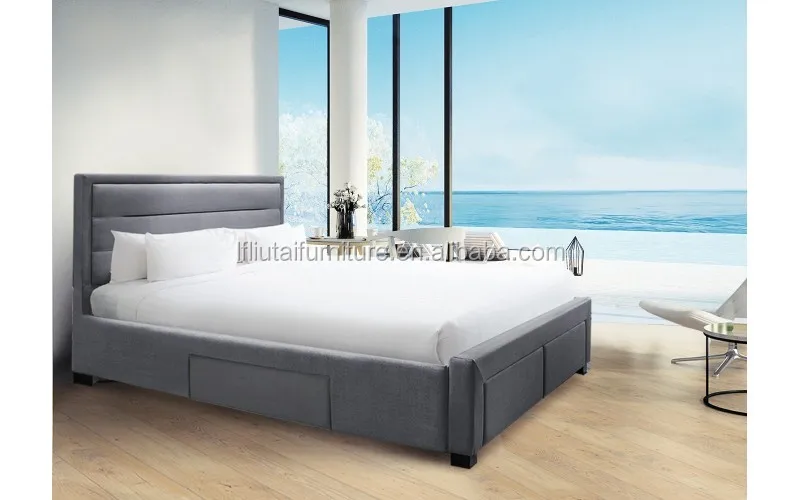 Conjunto De Dormitorio De Estilo Italiano De Lujo,Cama Doble Moderna De