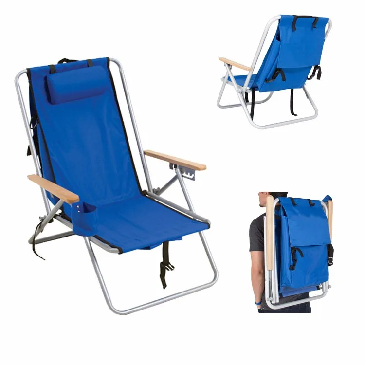 Hotsales Wood Armrest Steel Tube Folding Beach Backpack Chair - Buy ...