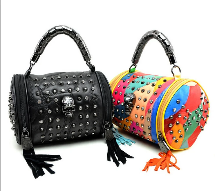 Cool Handbags Australia Find Deals On Get Quotations Cool Punk Sheepskin Sching Handbags Crystal Skull Orange Drums Personalized Color Bag Free