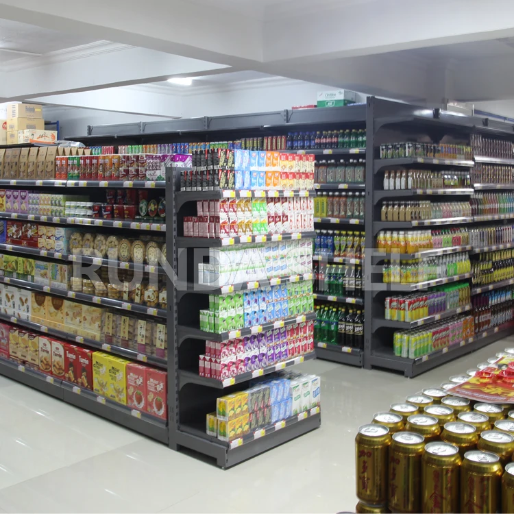 estantes de madera para minimarket