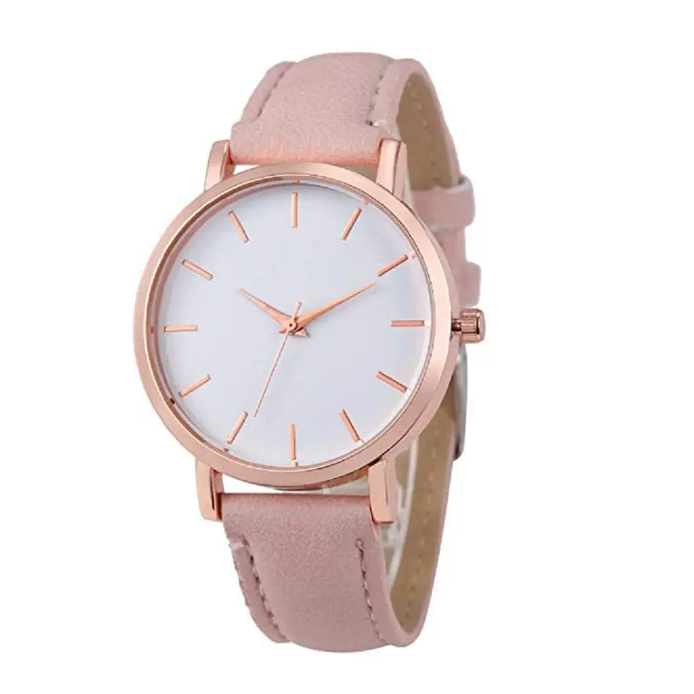 Women Quartz Watches,Windoson Unique Analog Fashion Clearance Lady Watches Female Watches Casual Watches for Women,Round Dial Case Comfortable PU Leather Watch (Pink)