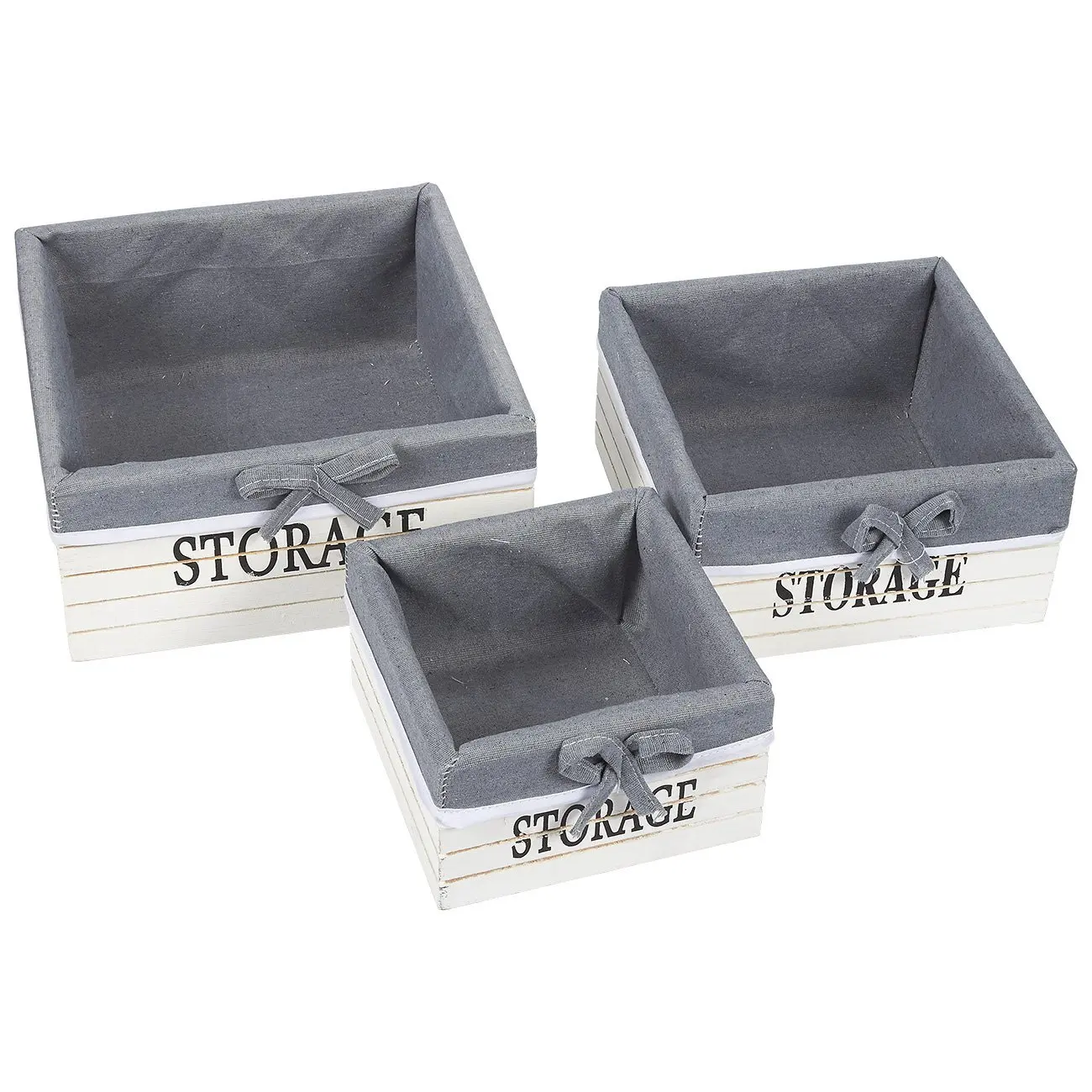 4-Piece Utility Storage Baskets Faux Leather Handles Decorative Organizing Baskets Shelves Small Medium Large Juvale Fabric Storage Container Gray Rope and Home Text Design Woven Nesting Bins