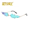 STORY trendy mirror fire flame sun glasses 2019