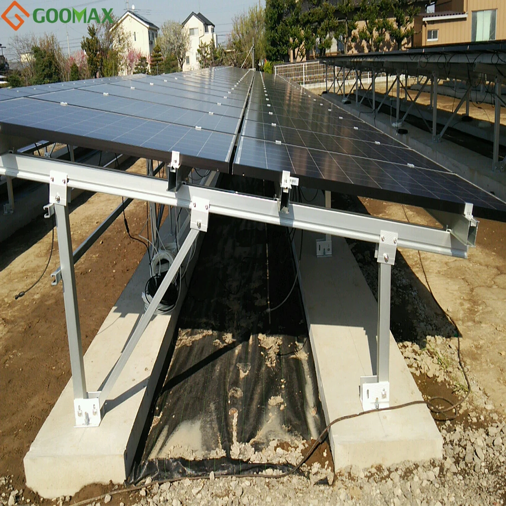 With Solar Panel Pole Ground Mounting System Solar Mounting Bracket ...