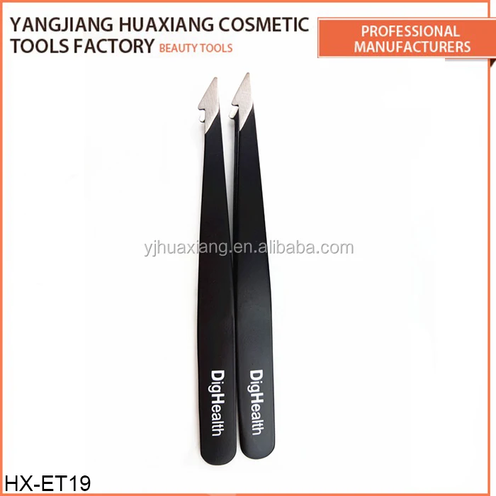 Tweezer Manufacturer Stainless Steel Slanted Tweezers Black Eyebrow