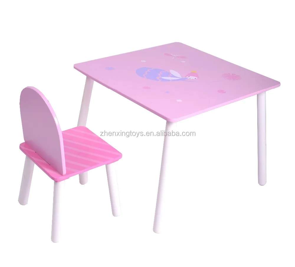 Red Pink Purple Modern Design Mdf Kids Study Table And Chair Set