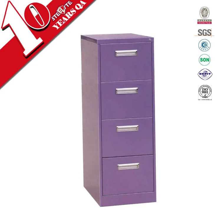 Purple Metal 4 Drawer File Cabinet / Cheap Hanging Filing ...