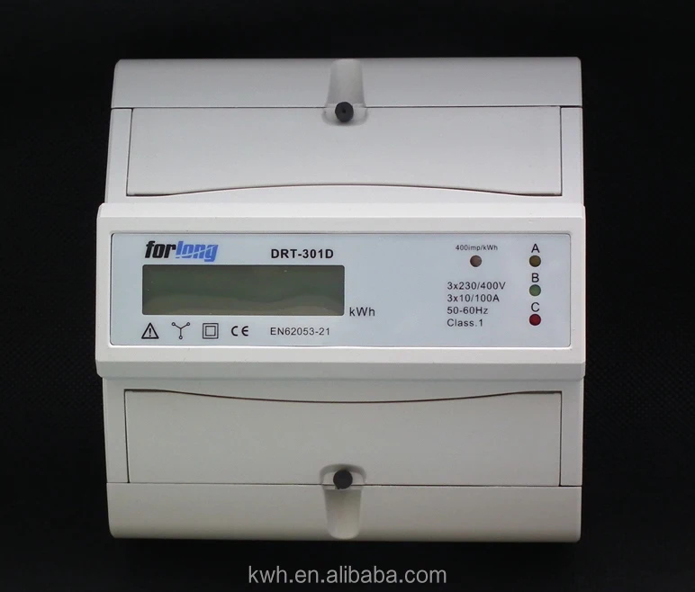 Drt301d 230/400v Three Phase Digital Display Din Rail Case Electricity