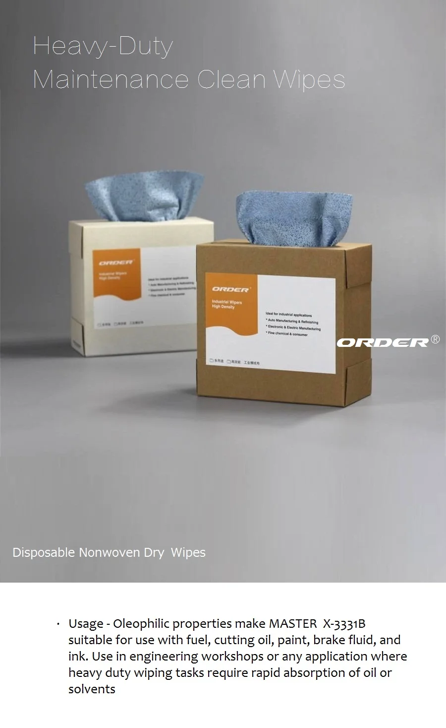 Car equipment surface oil cleaning nonwoven pop-up box industrial Cleaning wipes